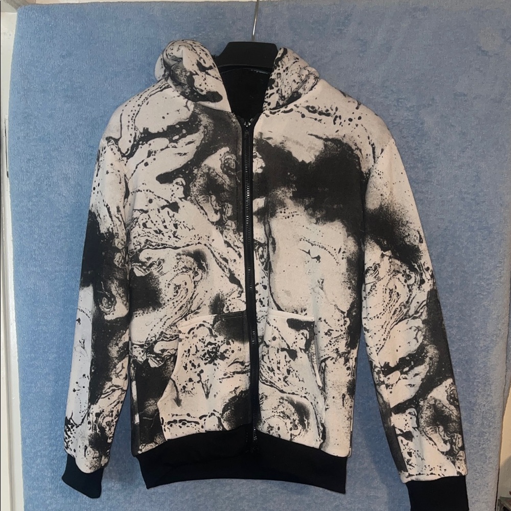Kids Black and White Marble Hoodie